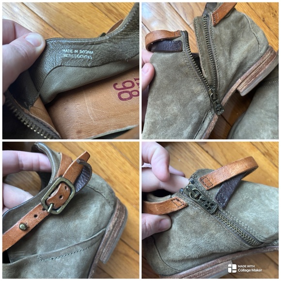 A.S. 98 Suede Leather Strappy Sand Ankle Booties Size 40/9-9.5 - Picture 7 of 13